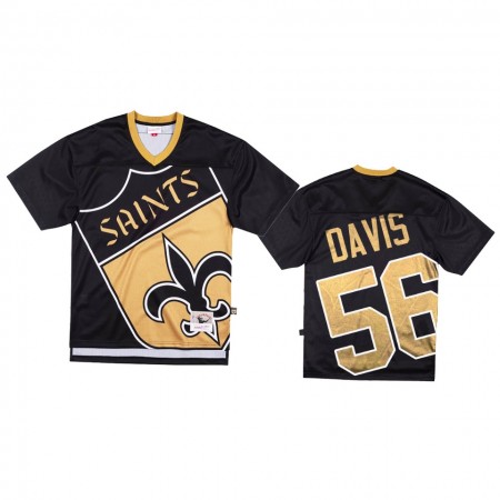 Tröjor New Orleans Saints Demario Davis 56 Svart Big Face - Män Tröjor New Orleans Saints Demario Davis 56 Svart Big Face - Män